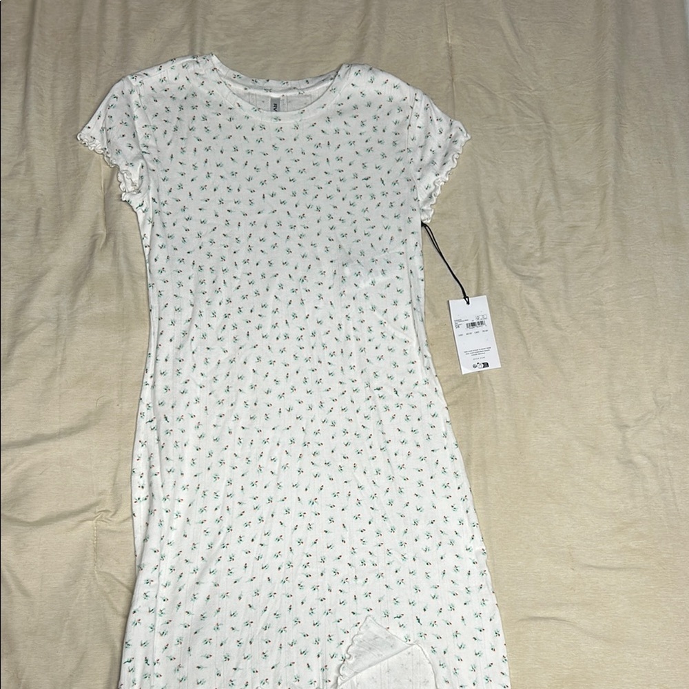 RVCA White Dress with Floral Pattern